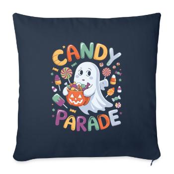 Candy Parade - Halloween Ghost with Candy - Sofa pillowcase 17,3'' x 17,3'' (45 x 45 cm) - navy - Front