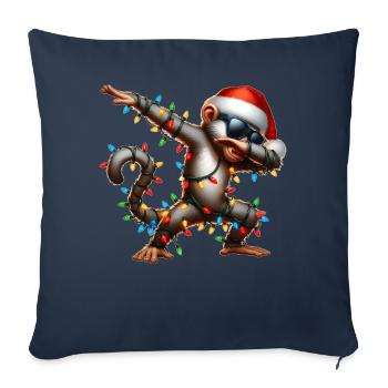 Lunettes de soleil babouin à pois Noël mignon - Housse de coussin décorative 45 x 45 cm - bleu marine - Devant