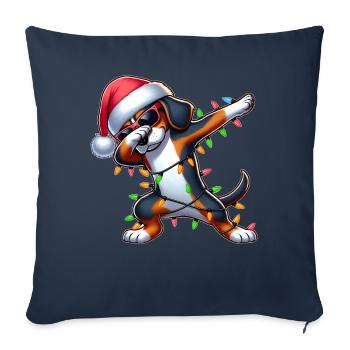 Polka Dot Coonhound Chien Lunettes de soleil Cute Weih - Housse de coussin décorative 45 x 45 cm - bleu marine - Devant