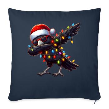 Dabbing Crow Corbeau Lunettes de soleil Noël mignon - Housse de coussin décorative 45 x 45 cm - bleu marine - Devant