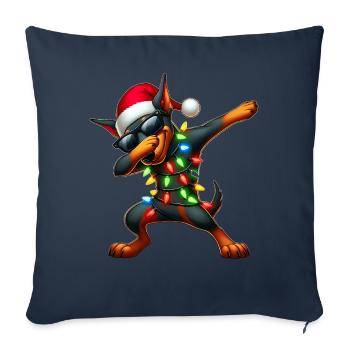 Polka Dot Doberman Dog Sunglasses Cute Weih - Sofa pillowcase 17,3'' x 17,3'' (45 x 45 cm) - navy - Front