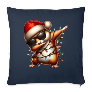 Polka Dot Hamster Hammy Sunglasses Cute White - Sofa pillowcase 17,3'' x 17,3'' (45 x 45 cm) - navy - Front