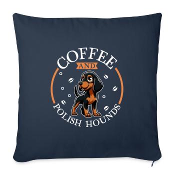 Coffee and Polish Hound - Sofa pillowcase 17,3'' x 17,3'' (45 x 45 cm) - navy - Front