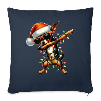 Dabbing Miniature Pinscher Dog Sunglasses - Sofa pillowcase 17,3'' x 17,3'' (45 x 45 cm) - navy - Front
