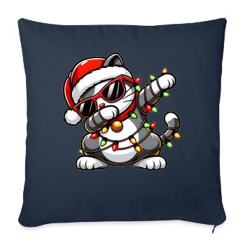 Polluting Maneki Neko Japanese Cat Happy W - Sofa pillowcase 17,3'' x 17,3'' (45 x 45 cm) - navy - Front