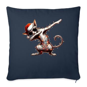 Tupfende Orientalisch Kurzhaar Katze Sonnenbrille - Sofakissenbezug 45 x 45 cm - Navy - Vorne