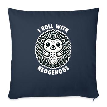 Cute Hedgehog Lover Funny Hedgehog Cute Hedgehog - Sofa pillowcase 17,3'' x 17,3'' (45 x 45 cm) - navy - Front