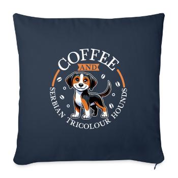 Lévrier serbe tricolore - Housse de coussin décorative 45 x 45 cm - bleu marine - Devant