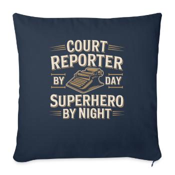 Sténographe - Housse de coussin décorative 45 x 45 cm - bleu marine - Devant