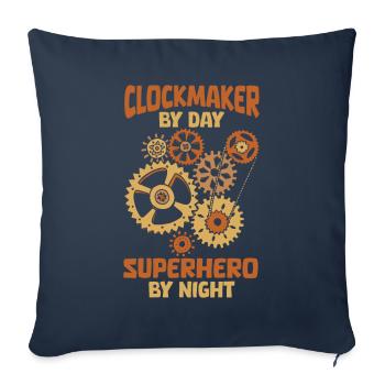 Horloger - Housse de coussin décorative 45 x 45 cm - bleu marine - Devant