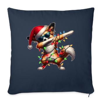 Lunettes de soleil à pois Papillon Chien Mignon Blanc - Housse de coussin décorative 45 x 45 cm - bleu marine - Devant