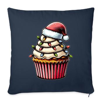 Cupcake Baking Baker Christmas Hat Xmas - Sofa pillowcase 17,3'' x 17,3'' (45 x 45 cm) - navy - Front