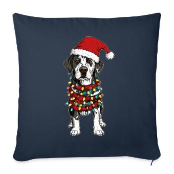 Dalmatian Christmas Hat Xmas - Sofa pillowcase 17,3'' x 17,3'' (45 x 45 cm) - navy - Front