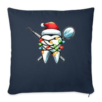 Dentist Dental Assistant Hygiene Santa Hat - Sofa pillowcase 17,3'' x 17,3'' (45 x 45 cm) - navy - Front