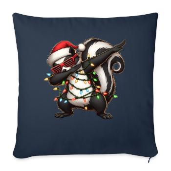 Dabbing Skunk Lunettes de soleil Noël mignon Xm - Housse de coussin décorative 45 x 45 cm - bleu marine - Devant
