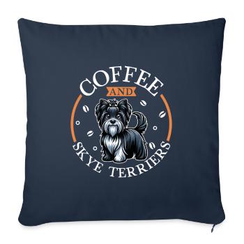 Kaffee und Skye Terrier - Sofakissenbezug 45 x 45 cm - Navy - Vorne