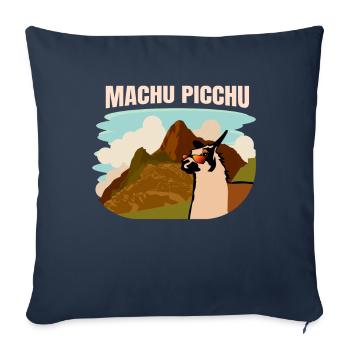 Machu Picchu Lama and mountain panorama - Sofa pillowcase 17,3'' x 17,3'' (45 x 45 cm) - navy - Front