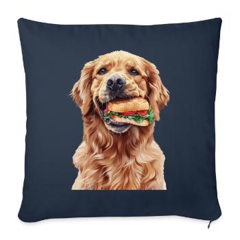 Golden retriever - Housse de coussin décorative 45 x 45 cm - bleu marine - Devant