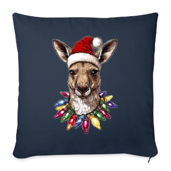 Kangaroo Australia Christmas Hat Xmas - Sofa pillowcase 17,3'' x 17,3'' (45 x 45 cm) - navy - Front