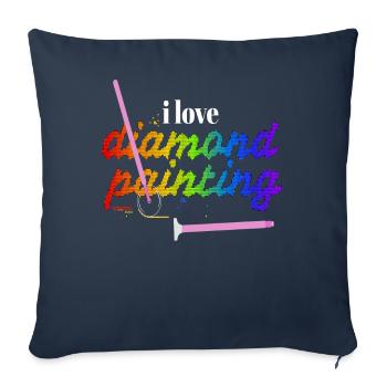 I Love Diamond Painting - Sofa pillowcase 17,3'' x 17,3'' (45 x 45 cm) - navy - Front