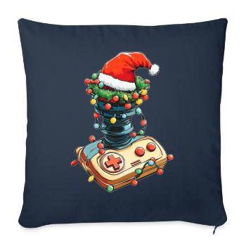 Arcade Joystick 80s Jeux Vidéo Rétro - Housse de coussin décorative 45 x 45 cm - bleu marine - Devant