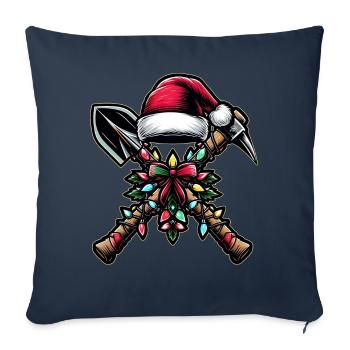 Pioche et pelle Archéologue Archéologie - Housse de coussin décorative 45 x 45 cm - bleu marine - Devant