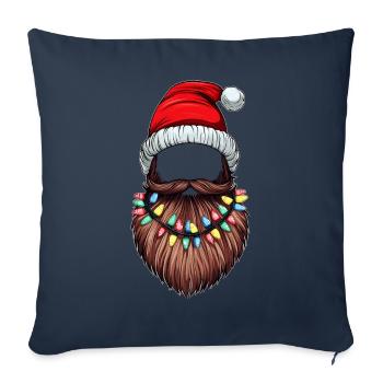 Beard Bearded Christmas Hat - Sofa pillowcase 17,3'' x 17,3'' (45 x 45 cm) - navy - Front