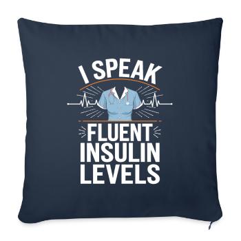 Infirmière en diabète - Housse de coussin décorative 45 x 45 cm - bleu marine - Devant