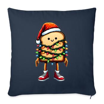 pain mignon cuisson pain pain boulanger Noël Mu - Housse de coussin décorative 45 x 45 cm - bleu marine - Devant