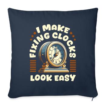 Horloger - Housse de coussin décorative 45 x 45 cm - bleu marine - Devant