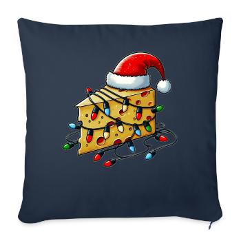 Cheese Gouda Feta Cheddar Santa Hat Xmas - Sofa pillowcase 17,3'' x 17,3'' (45 x 45 cm) - navy - Front