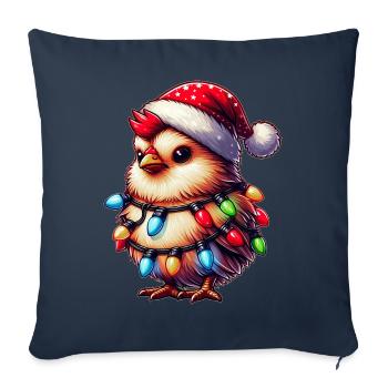 Cute Kawaii Chicken Farm Farmer Christmas - Sofa pillowcase 17,3'' x 17,3'' (45 x 45 cm) - navy - Front