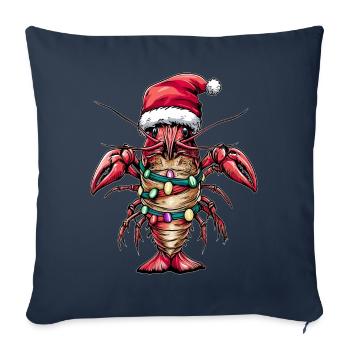 Crayfish Crayfish Christmas Hat Xmas - Sofa pillowcase 17,3'' x 17,3'' (45 x 45 cm) - navy - Front