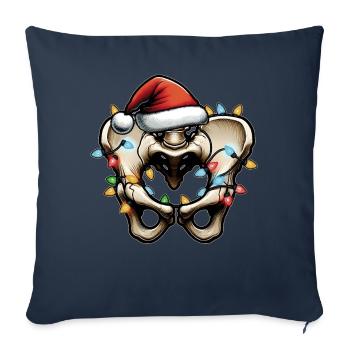 Prothèse de hanche Chirurgie de la hanche Père Noël - Housse de coussin décorative 45 x 45 cm - bleu marine - Devant