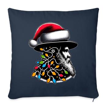 Rabbi Hebrew Christmas Hat Xmas - Sofa pillowcase 17,3'' x 17,3'' (45 x 45 cm) - navy - Front