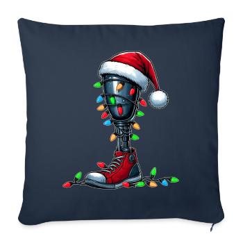 Leg Prostheses Amputated Amputation Christmas Hat - Sofa pillowcase 17,3'' x 17,3'' (45 x 45 cm) - navy - Front