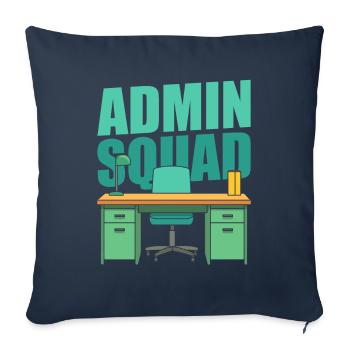 Escouade d’administrateurs - Housse de coussin décorative 45 x 45 cm - bleu marine - Devant