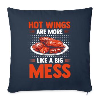 Ailes chaudes Poulet épicé Sauce barbecue Flügelchen - Housse de coussin décorative 45 x 45 cm - bleu marine - Devant