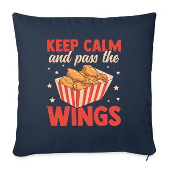Knusprige Flügel Hot Chicken Wings - Sofakissenbezug 45 x 45 cm - Navy - Vorne