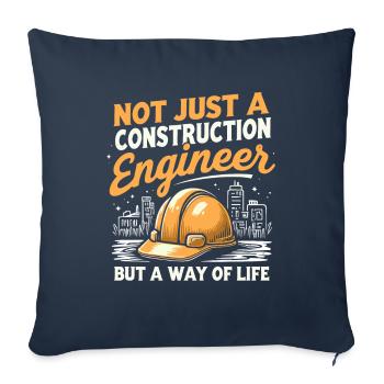 Ingénieur civil - Housse de coussin décorative 45 x 45 cm - bleu marine - Devant