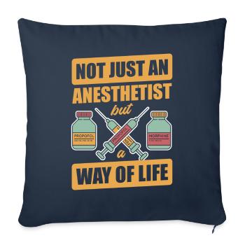 Anesthésiste - Housse de coussin décorative 45 x 45 cm - bleu marine - Devant
