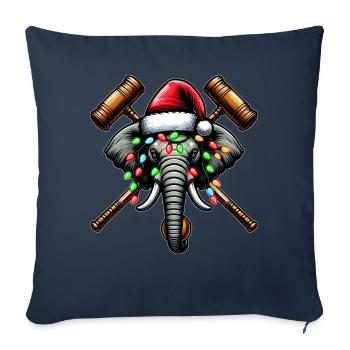 Elephant Polo Christmas Hat Xmas - Sofa pillowcase 17,3'' x 17,3'' (45 x 45 cm) - navy - Front