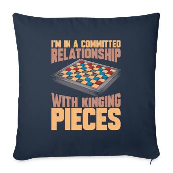 Board Game Checkers - Sofa pillowcase 17,3'' x 17,3'' (45 x 45 cm) - navy - Front