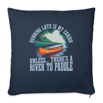 Canoe canoeist - Sofa pillowcase 17,3'' x 17,3'' (45 x 45 cm) - navy - Front