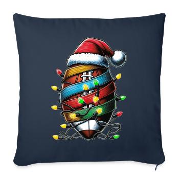 Flag Football Coach Team Santa Hat Xmas - Sofa pillowcase 17,3'' x 17,3'' (45 x 45 cm) - navy - Front