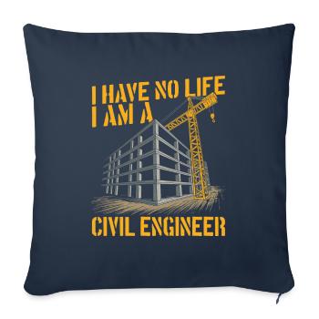 Ingénieur civil - Housse de coussin décorative 45 x 45 cm - bleu marine - Devant
