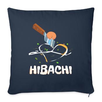 La cuisine Hibachi avec passion - Housse de coussin décorative 45 x 45 cm - bleu marine - Devant