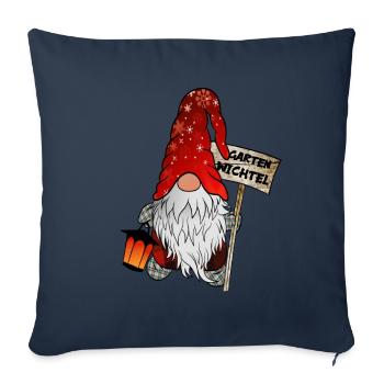 Garden Gnome – Christmas Gnome - Sofa pillowcase 17,3'' x 17,3'' (45 x 45 cm) - navy - Front