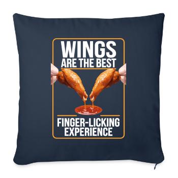 Les ailes sont la meilleure expérience de léchage de doigts - Housse de coussin décorative 45 x 45 cm - bleu marine - Devant