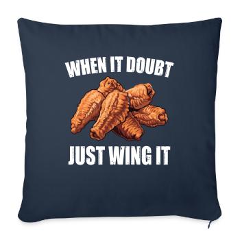 Ailes de poulet frites quand il en doute Juste l’aile - Housse de coussin décorative 45 x 45 cm - bleu marine - Devant